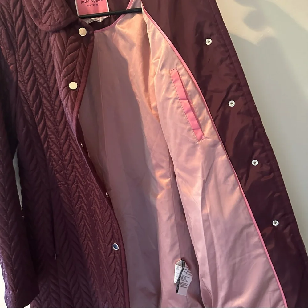 Kate Spade New York Quilted Snap Jacket Purple S